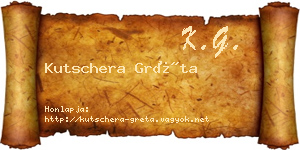 Kutschera Gréta névjegykártya